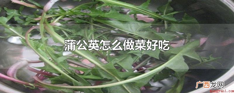 蒲公英怎么做菜好吃 凉拌食用美味 蒲公英怎么做菜好吃