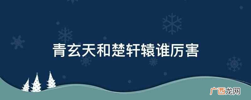 人物、情节、环境是小说的三要素 青玄天和楚轩辕谁厉害