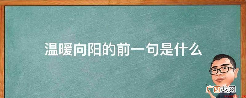 温暖向阳的前一句是什么