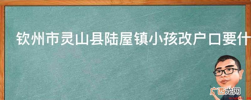母 小孩改户口需要父户口簿、结婚证或法院民事调解书、出生医 钦州市灵山县陆屋镇小孩改户口要什么手续