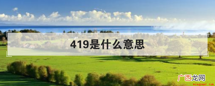 英语419是什么意思? 419是什么意思