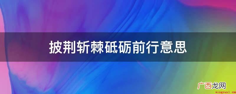 披荆斩棘,砥砺前行意思 披荆斩棘砥砺前行意思