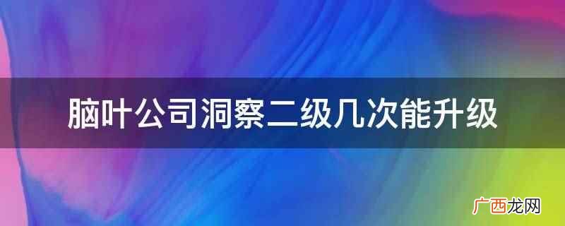 脑叶公司洞察二级5次能升级 脑叶公司洞察二级几次能升级