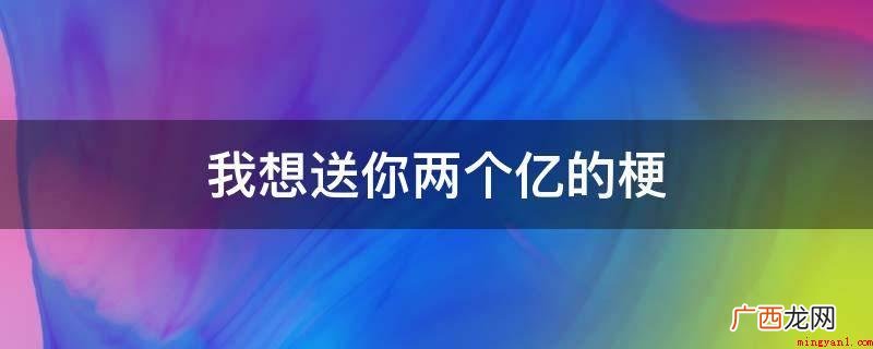 我想送你两个亿的梗,其意思是指两个小目标的意思 我想送你两个亿的梗
