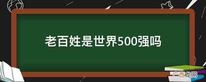 《财富》世界500强排行榜 老百姓是世界500强吗