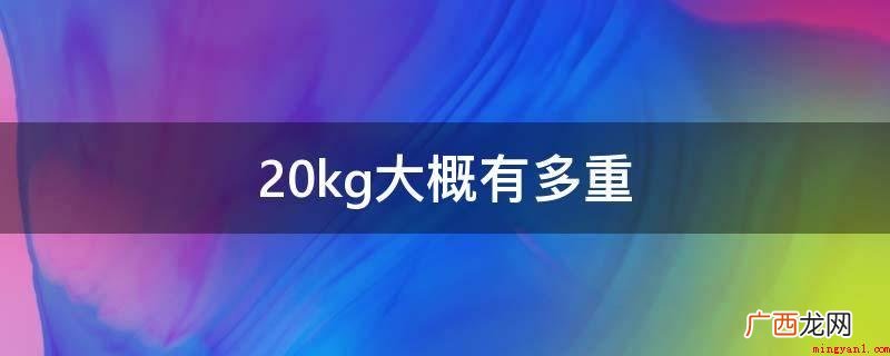 千克也是日常生活中最常使用的基本单位之一 20kg大概有多重