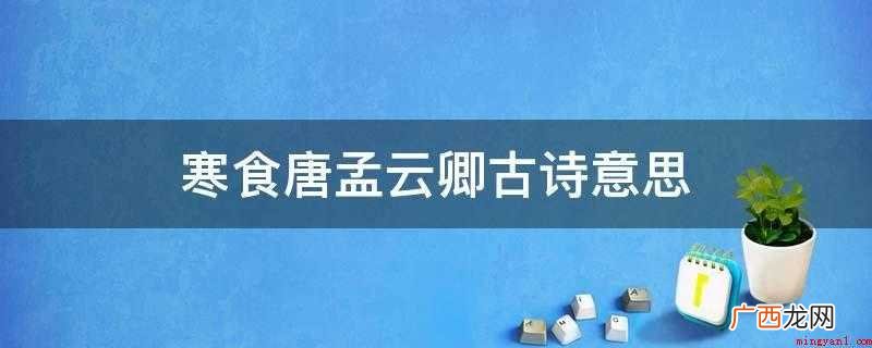 《寒食》唐孟云卿古诗的意思 寒食唐孟云卿古诗意思