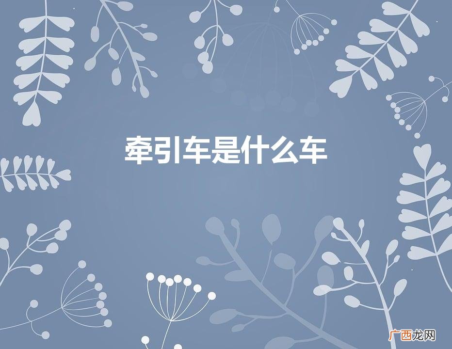 什么叫做牵引车啊 牵引车是什么车