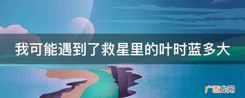 我可能遇到了救星 我可能遇到了救星里的叶时蓝多大