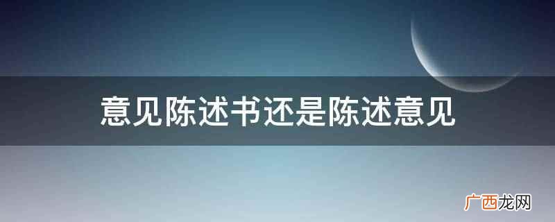 意见陈述书还是陈述意见