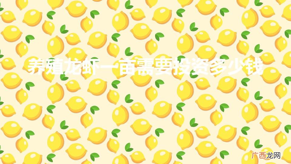 龙虾养殖一亩投资成本 养殖龙虾一亩需要投资多少钱