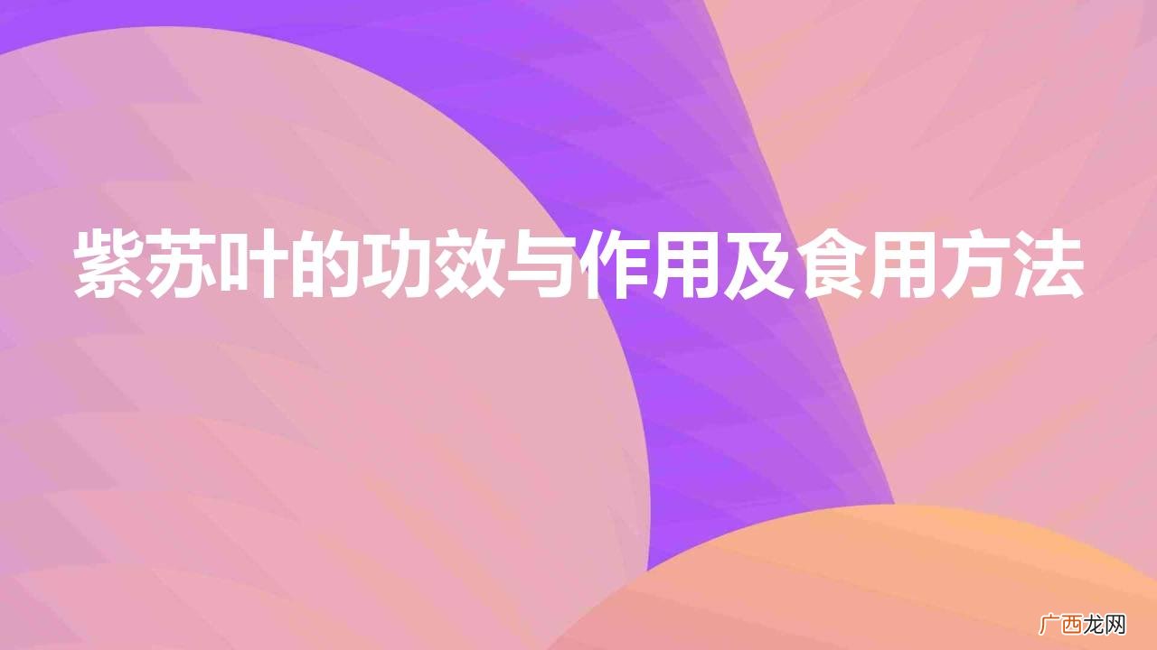 紫苏叶的功效及用途 紫苏叶的功效与作用及食用方法