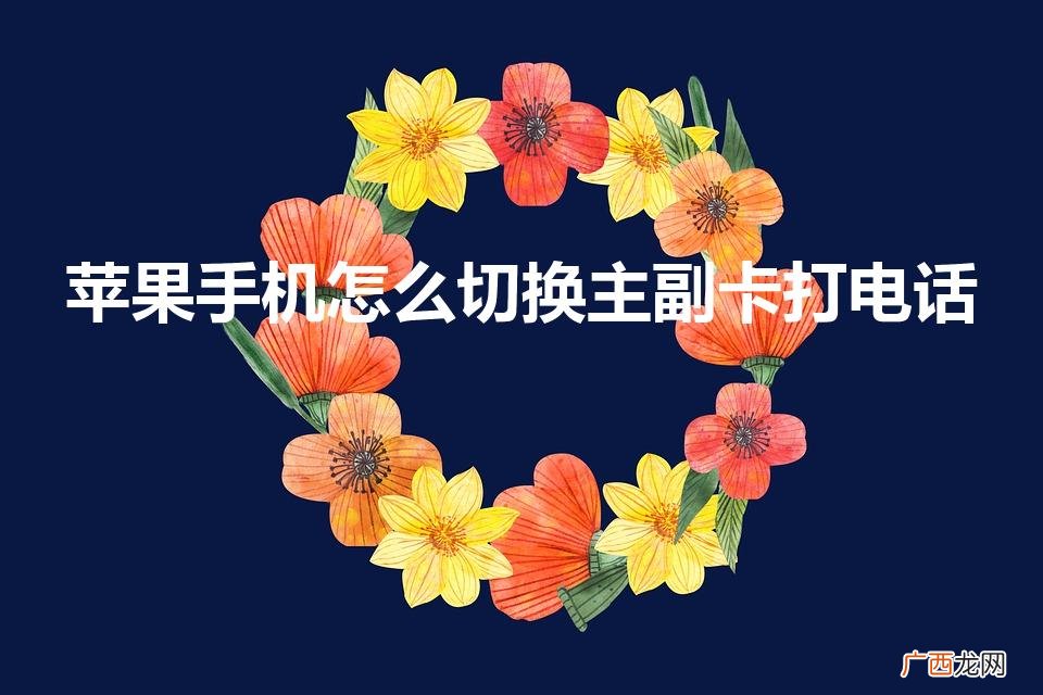 苹果手机怎么切换主副卡打电话（苹果手机怎么用主卡打电话)