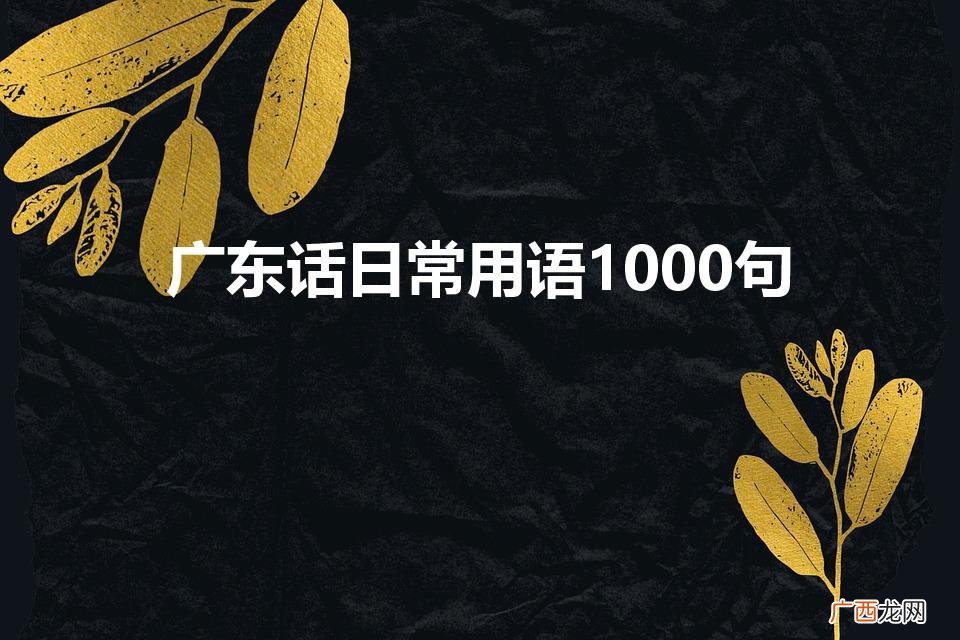广东话日常用语1000句（广东白话聊天常用语有哪些)