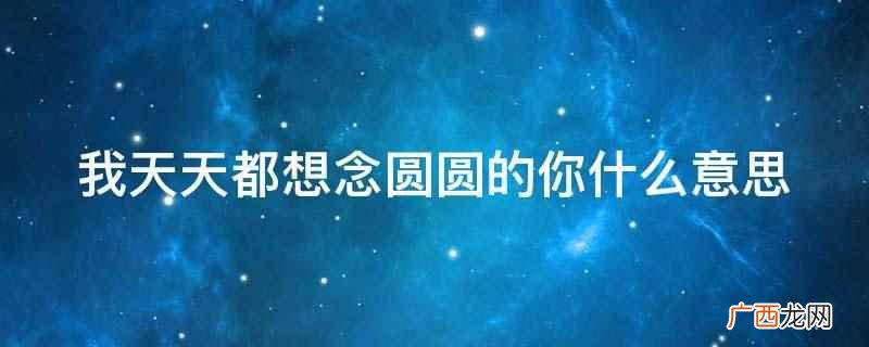 我天天都想念圆圆的你什么意思