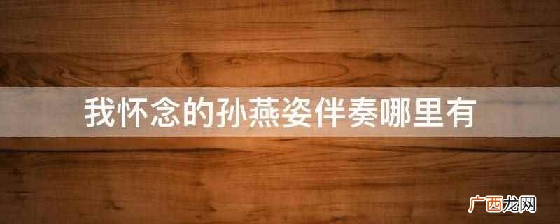 我怀念的孙燕姿伴奏哪里有