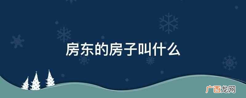 房屋租赁是房屋使用价值零星出售的商品流通方式 房东的房子叫什么