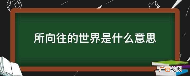 所向往的世界的意思是所期望的人世间