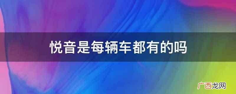 悦音是每辆车都有的吗