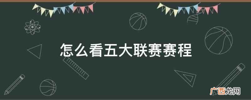 怎么看五大联赛赛程