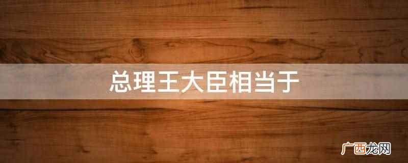 总理王大臣相当于