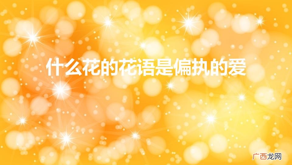 什么花的花语是偏执的爱(什么花的花语是执念)