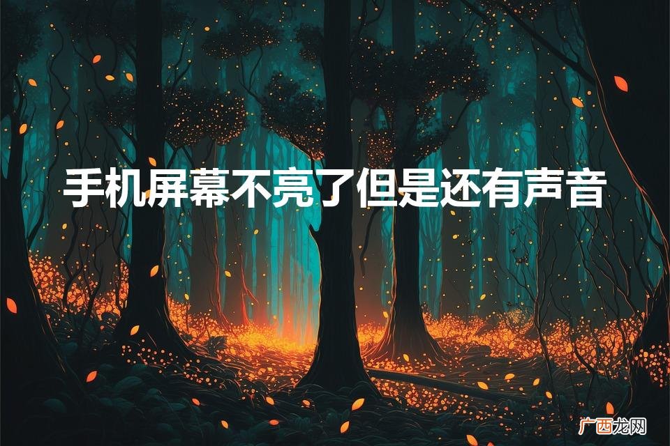 手机有声音但声不亮屏 手机屏幕不亮了但是还有声音