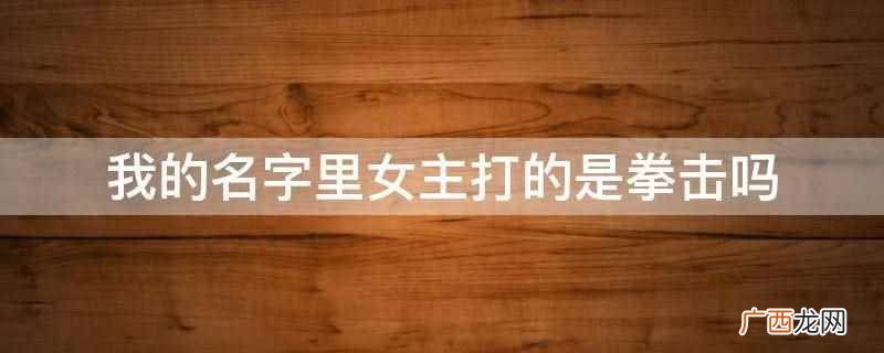 我的名字里女主打的是拳击 我的名字里女主打的是拳击吗