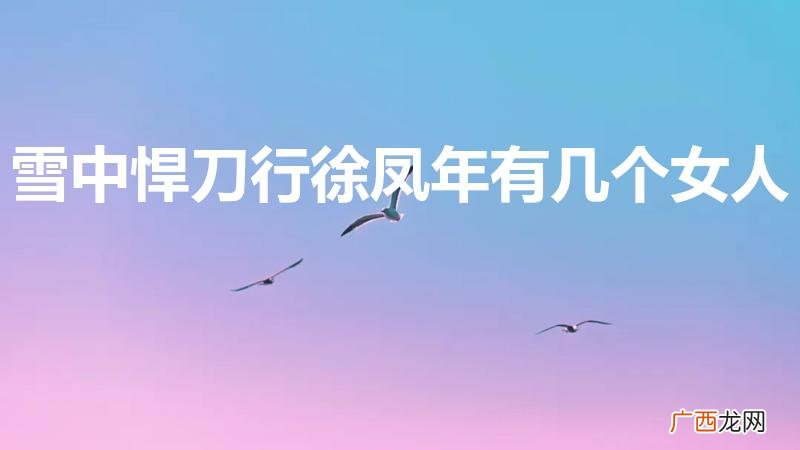 雪中悍刀行徐凤年有几个老婆 雪中悍刀行徐凤年有几个女人