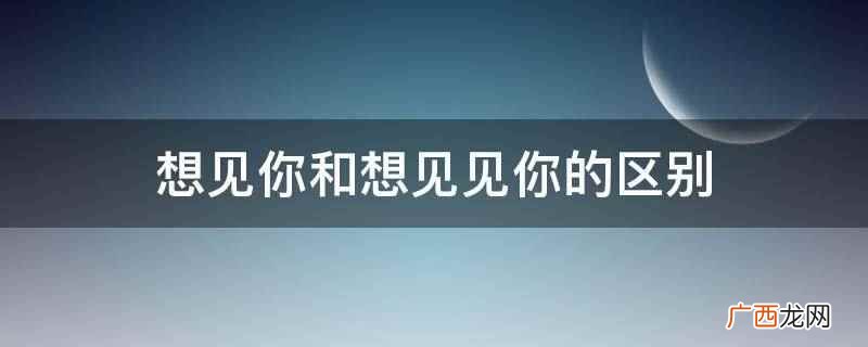 想见你和想见见你的区别
