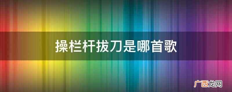 操栏杆拔刀是哪首歌