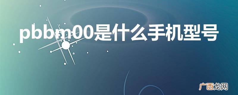 pbbmoo是什么手机型号 pbbm00是什么手机型号