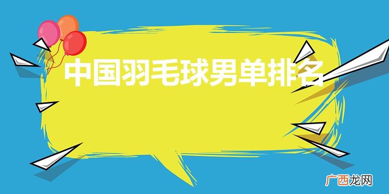 中国羽毛球史上的十大男单选手 中国羽毛球男单排名
