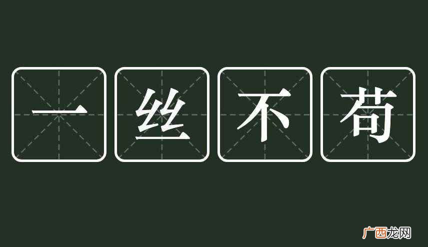 一丝不苟的意思解释 一丝不苟的意思