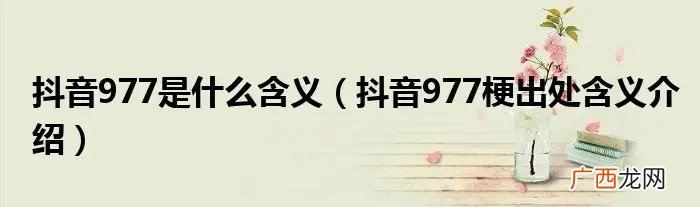 抖音977网络用语的意思和梗介绍 977是什么意思