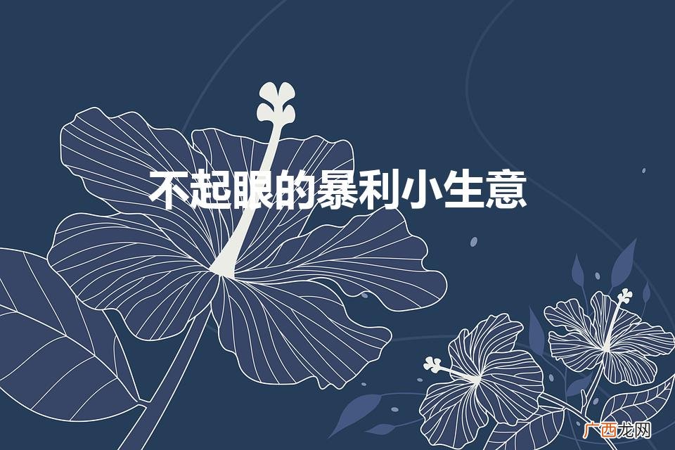 不起眼的暴利小生意月入几万不是梦 不起眼的暴利小生意