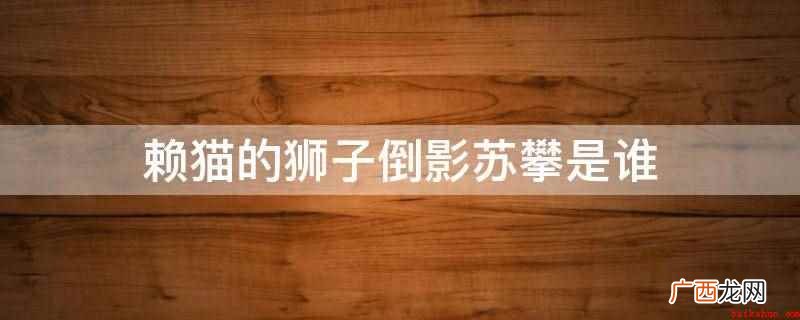 电视剧赖猫的狮子倒影里的苏攀 赖猫的狮子倒影苏攀是谁