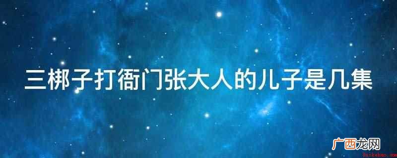 三梆子打衙门张大人的儿子是第3集 三梆子打衙门张大人的儿子是几集