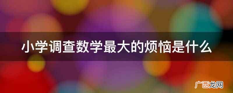 小学调查数学最大的烦恼是十字相乘 小学调查数学最大的烦恼是什么