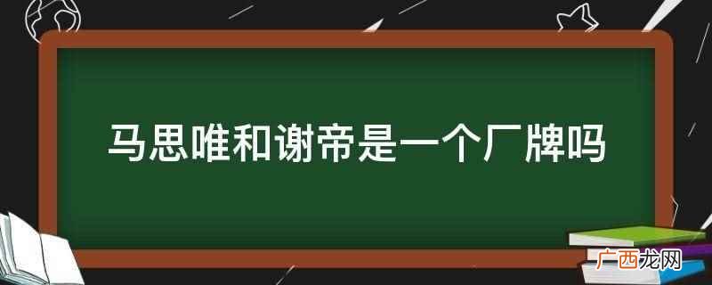 马思唯和谢帝是一个厂牌 马思唯和谢帝是一个厂牌吗