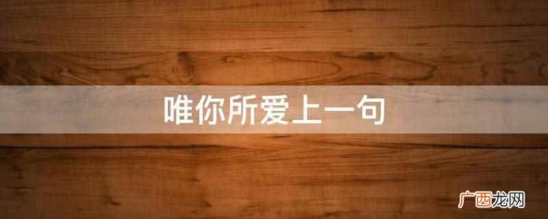 唯你所爱上一句是愿你所嫁,这句话的意思是希望你嫁的人就是你心 唯你所爱上一句