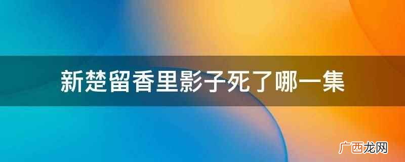 新楚留香里影子死了是在第31集 新楚留香里影子死了哪一集