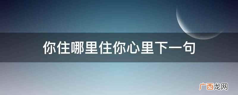 你住哪里住你心里下一句可以接你亦住在我心间 你住哪里住你心里下一句