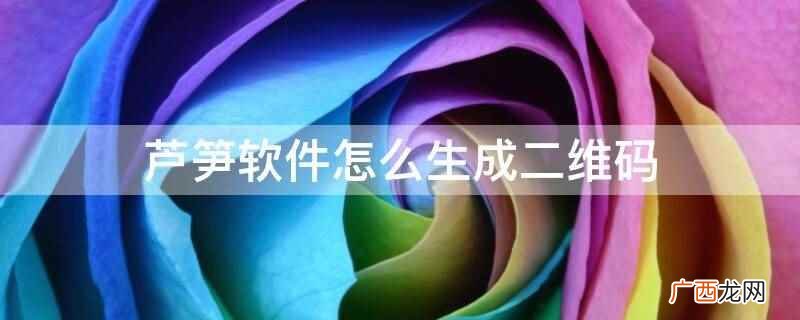 录屏分享工具软件 芦笋软件怎么生成二维码