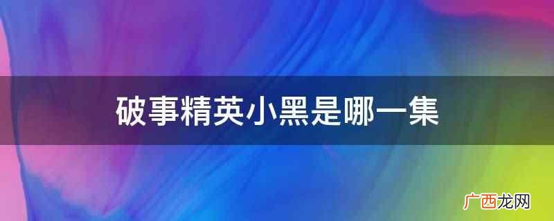 破事精英小黑是第八集 破事精英小黑是哪一集