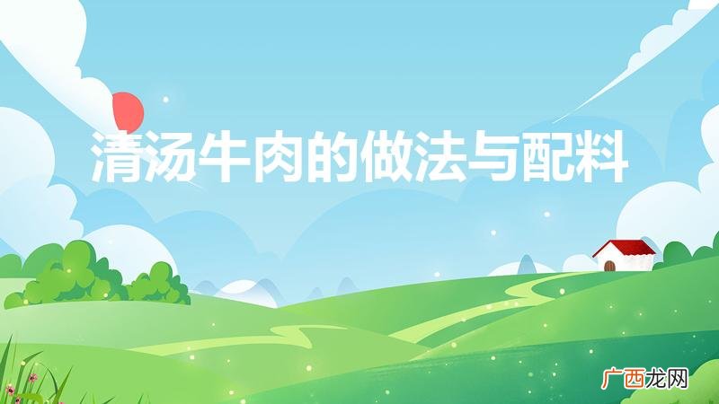 最正宗的做法窍门 清汤牛肉的做法与配料