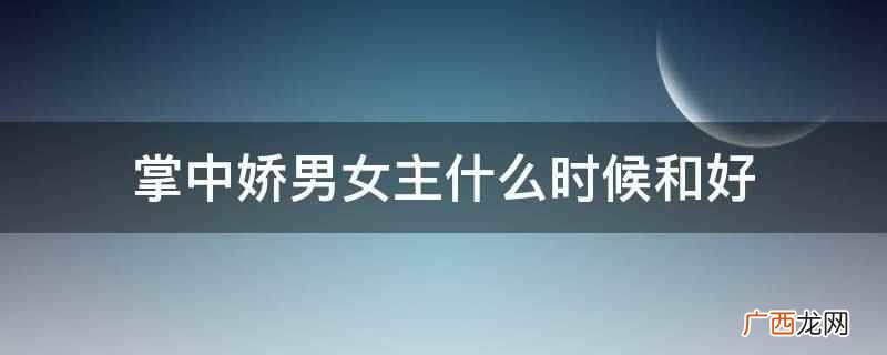 掌中娇男女主第十一章和好 掌中娇男女主什么时候和好
