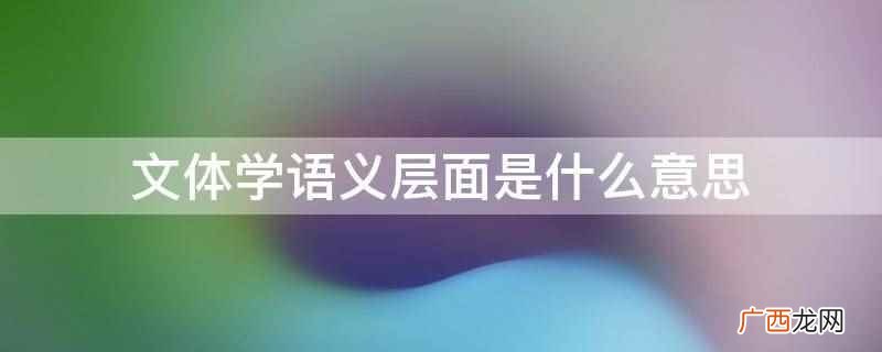 文体学中的语义分割是什么意思 文体辨析是什么意思啊