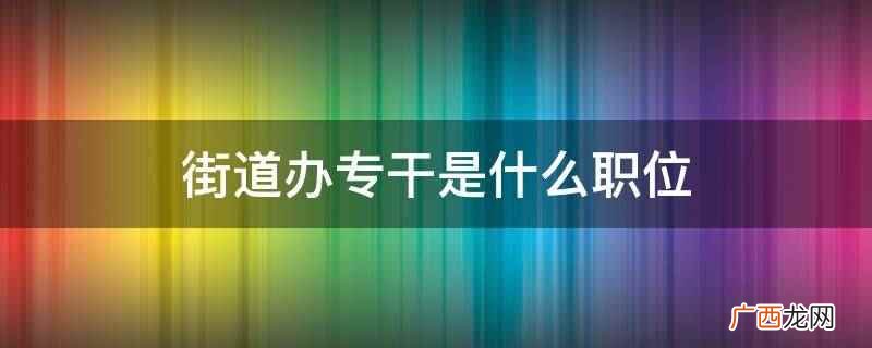 街道办专干是行政级别科员 街道办专干是什么职位