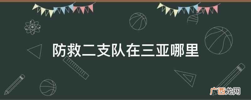 防救二支队在三亚天涯区 防救二支队在三亚哪里